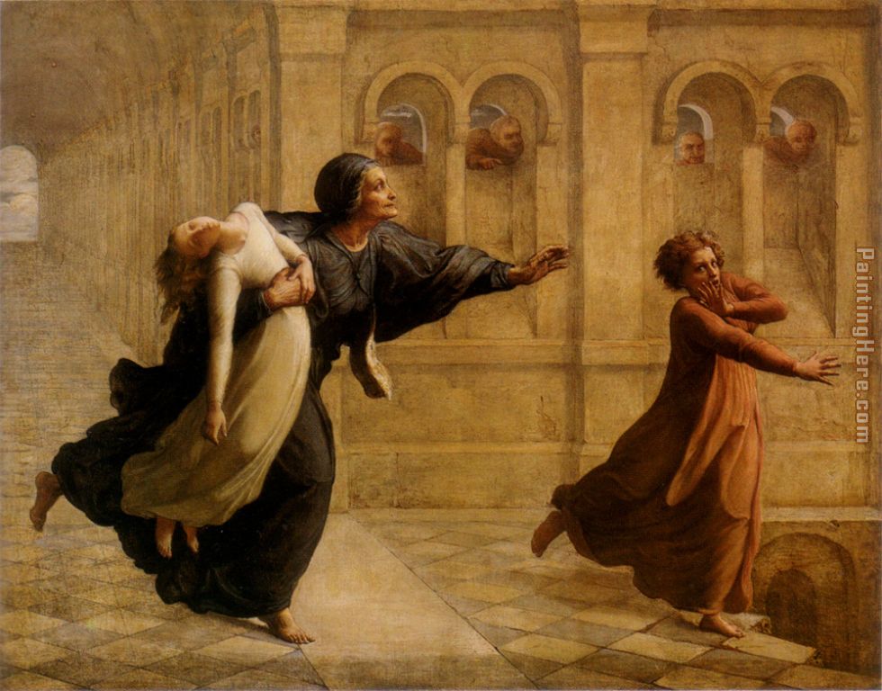 Le Poeme de l'ame - Cauchemar painting - Anne-Francois-Louis Janmot Le Poeme de l'ame - Cauchemar art painting
